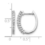 14k White Gold Diamond Hinged Hoop Earrings - Image 4