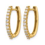 14k Diamond Hinged Hoop Earrings - Image 2