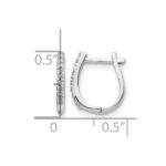 14k White Gold 1/10 carat Lab Grown Diamond VS/SI+ G+ Complete Hinged Hoop Earrings - Image 4