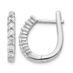 14k White Gold Diamond Hinged Hoop Earrings