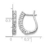 14k White Gold Diamond Hinged Hoop Earrings - Image 4