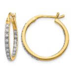 14k Diamond In/Out Hoop Earrings