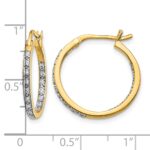 14k Diamond In/Out Hoop Earrings - Image 4