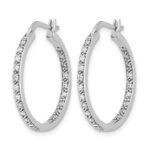 14k White Gold 1/2 carat Lab Grown Diamond VS/SI+ G+ Complete In and Out Hoop Earrings - Image 2