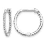 14k White Gold Diamond In/Out Hinged Hoop Earrings