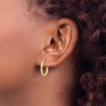 14k Diamond In/Out Hoop Earrings - Image 3