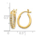 14k Diamond In/Out Hoop Earrings - Image 4
