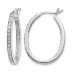 14k White Gold 1/2 carat Lab Grown Diamond VS/SI+ G+ Complete In and Out Hoop Earrings