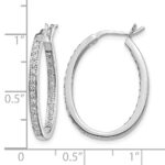14k White Gold 1/2 carat Lab Grown Diamond VS/SI+ G+ Complete In and Out Hoop Earrings - Image 4