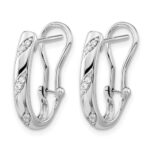 14k White Gold Diamond Omega Back Earrings - Image 2