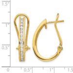 14k 1 carat Lab Grown Diamond VS/SI+ G+ Complete Fashion Hinged Hoop Earrings - Image 2