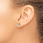 10k White Gold Diamond Cluster Post Earrings - Image 3