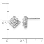 10k White Gold Diamond Post Earrings - Image 4