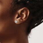 14k White Gold 1/4 carat Diamond Square Halo Post Earrings - Image 3