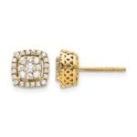 14k 1/2 carat Diamond Square Cluster Post Earrings