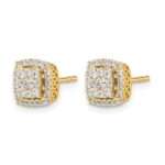14k 1/2 carat Diamond Square Cluster Post Earrings - Image 2