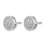 14k White Gold 1/2 carat Diamond Round Cluster Post Earrings - Image 2