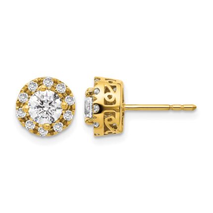 14k 1/4 carat Diamond (Holds 2-4.8mm Stones) Semi-mount Halo Stud Earrings