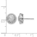 14k White Gold 1/2 carat Diamond Cluster Post Earrings - Image 4