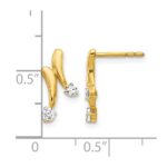 14k 1/5 carat Diamond 2-Stone Post Earrings - Image 4