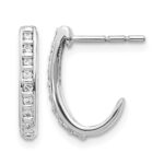 14k White Gold 1/5 carat Diamond J-Hoop Post Earrings