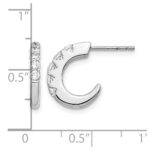 14k White Gold 1/2 carat Diamond J-Hoop Post Earrings - Image 4