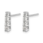 14k White Gold 4-stone 1/2 carat Diamond Post Earrings - Image 2