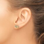 14k with White Rhodium Diamond Circles Post Earrings - Image 3