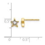 14k Gold Diamond Star Post Earrings - Image 4