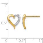 14k 1/10 carat Lab Grown Diamond VS/SI+ G+ Complete Heart Post Earrings - Image 4