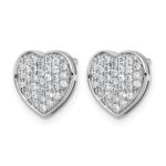 14k White Gold 1/2ct. Diamond Heart Post Earrings - Image 2