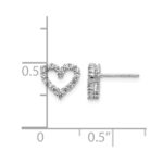 14k White Gold Diamond Heart Earrings - Image 2