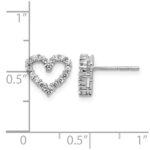 14k White Gold 1/2 carat Lab Grown Diamond VS/SI+ G+ Complete Heart Post Earrings - Image 4