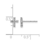 10k White Gold Polished Diamond Cross Post Earrings - Image 4