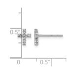 14k White Gold Polished Diamond Cross Post Earrings - Image 4