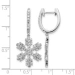 14k White Gold Diamond Snowflake Earrings - Image 4