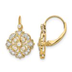 14k 1/3 carat Diamond Vintage-style Leverback Earrings