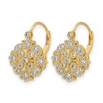 14k 1/3 carat Diamond Vintage-style Leverback Earrings - Image 2