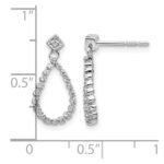 14k White Gold 1/4 carat Lab Grown Diamond VS/SI+ G+ Complete Dangle Teardrop Post Earrings - Image 4