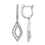 14k White Gold 1/2 carat Diamond Teardrop Hinged Dangle Earrings
