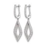 14k White Gold 1/2 carat Diamond Teardrop Hinged Dangle Earrings - Image 2