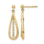 14k 1/20 carat Diamond Teardrop Dangle Post Earrings