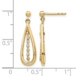 14k 1/20 carat Diamond Teardrop Dangle Post Earrings - Image 4