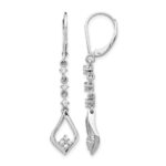 14k White Gold 1/5 carat Lab Grown Diamond VS/SI+ G+ Complete Dangle Leverback Earrings
