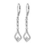 14k White Gold 1/5 carat Lab Grown Diamond VS/SI+ G+ Complete Dangle Leverback Earrings - Image 2