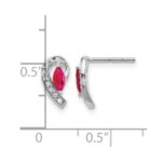 10k White Gold Diamond and Ruby Earrings - Image 4