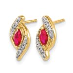 10k Diamond and Ruby Earrings - Image 2