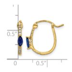 10k 1/20ct Diamond and Sapphire Hinged Hoop Earrings - Image 4