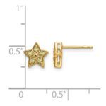 14k Yellow Gold Yellow Sapphire Star Post Earrings - Image 4