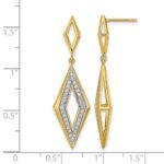 14k Polished 3/8 carat Diamond Fancy Dangle Post Earrings - Image 4